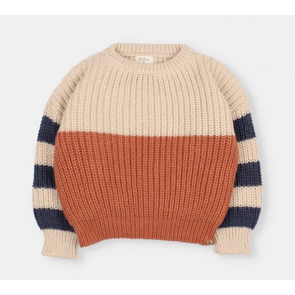 NWT BUHO Bands Jumper Crew Sweater Terracotta Alpaca Wool Blend 10 - Picture 1 of 5